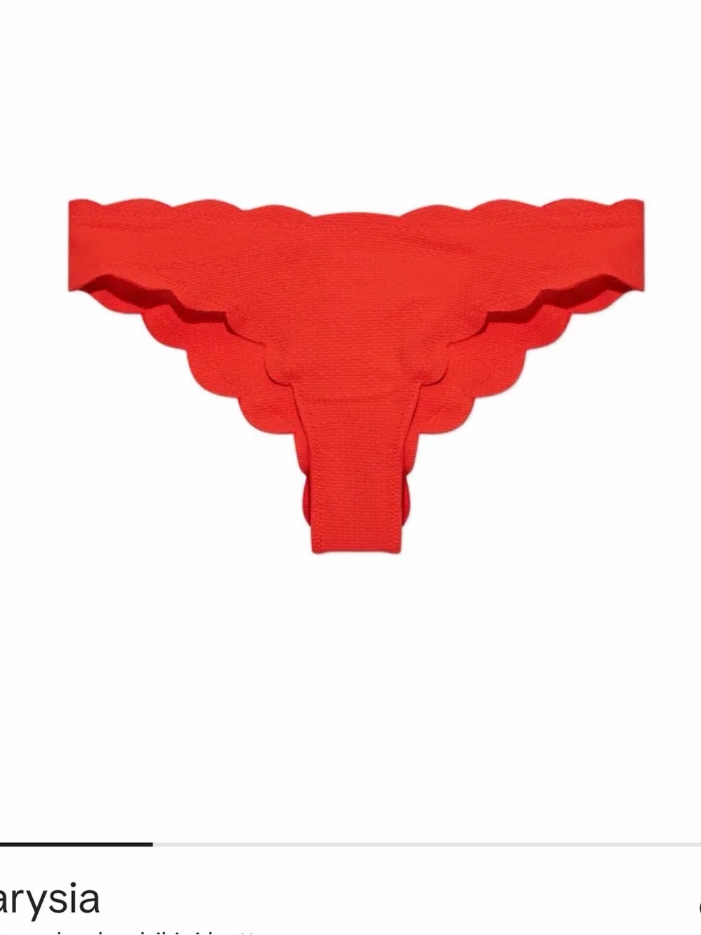 Marysia Swim Scalloped Red Bikini Bottom